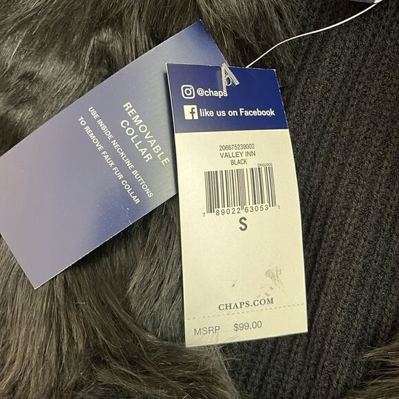 Chaps Valley Inn Black Cardigan Sweater Size Small NWT - Picture 4 of 5